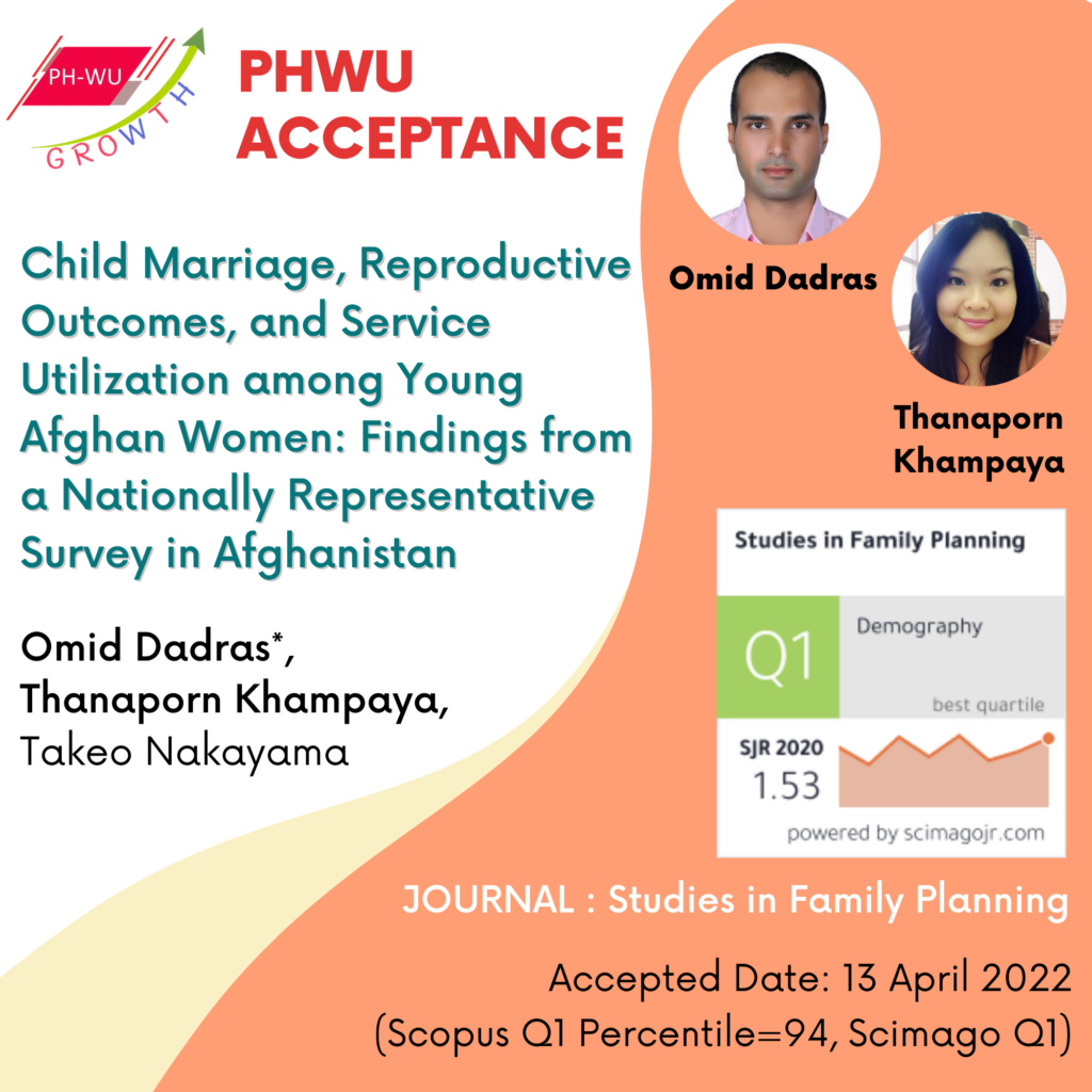 Child Marriage, Reproductive Outcomes,