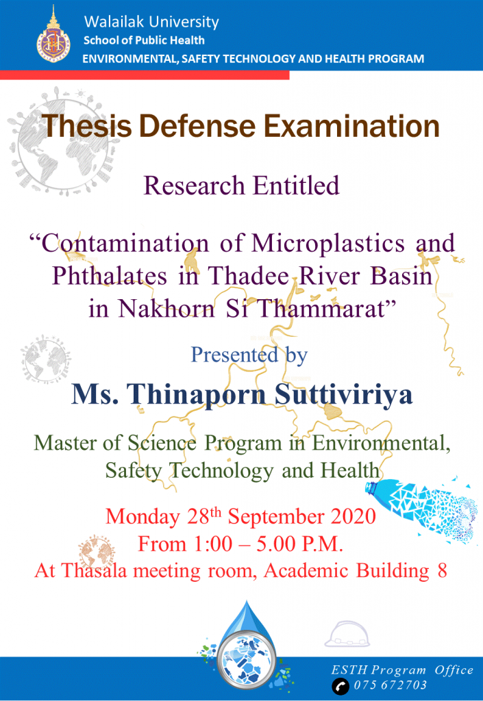 “Contamination of Microplastics and Phthalates in Thadee River Basin in Nakhorn Si Thammarat”