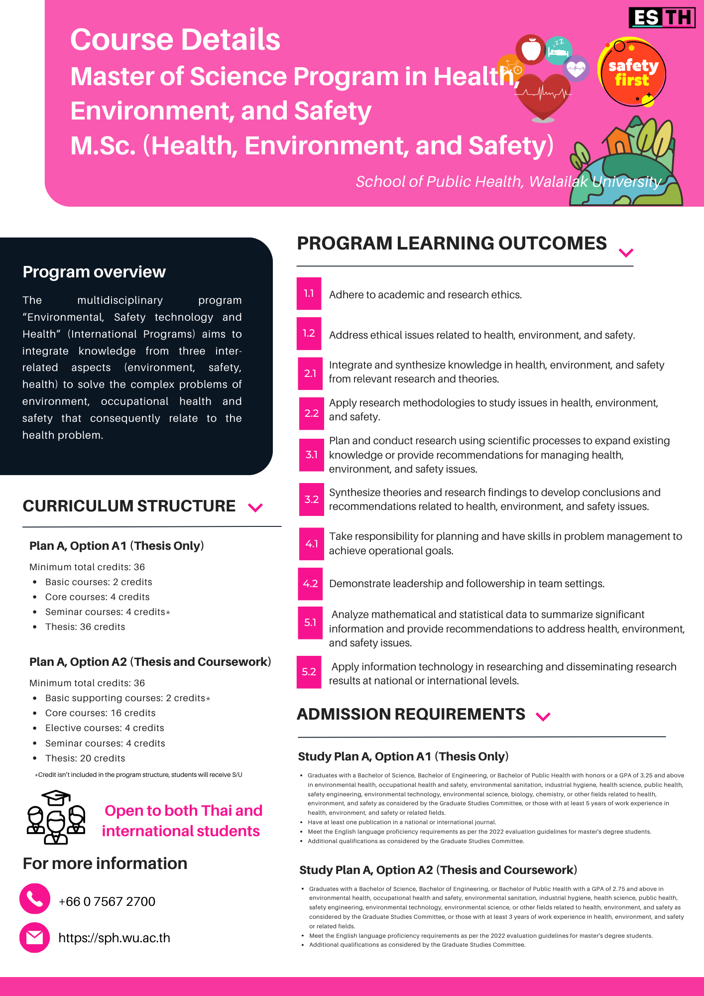 M.Sc. (Health, Environment, and Safety)